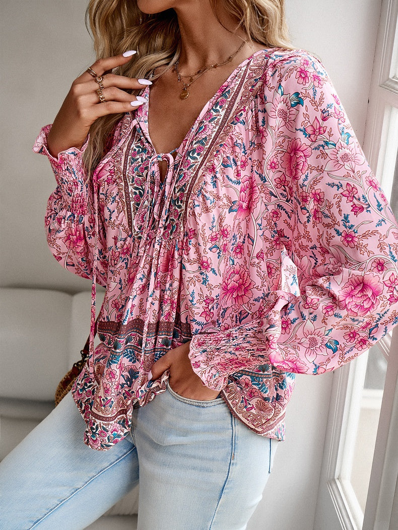 Bernice – Blommig Boho-tunika