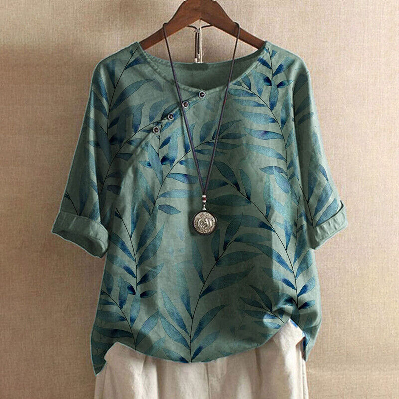 Claudine – Naturinspirerad Blus med Knappar
