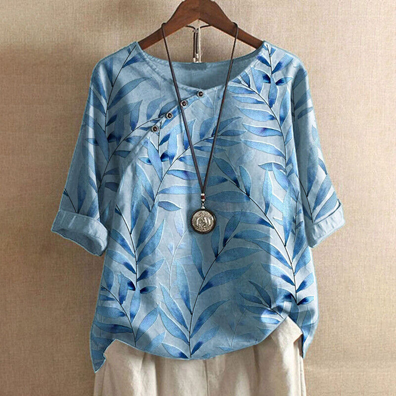 Claudine – Naturinspirerad Blus med Knappar